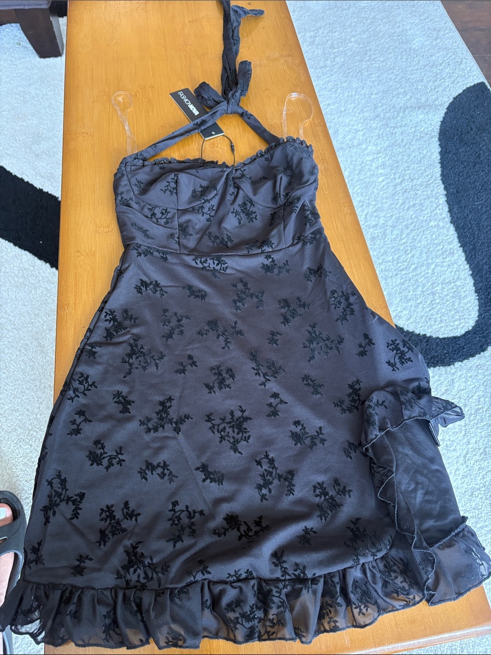 Fashion nova Julia flocked mini dress